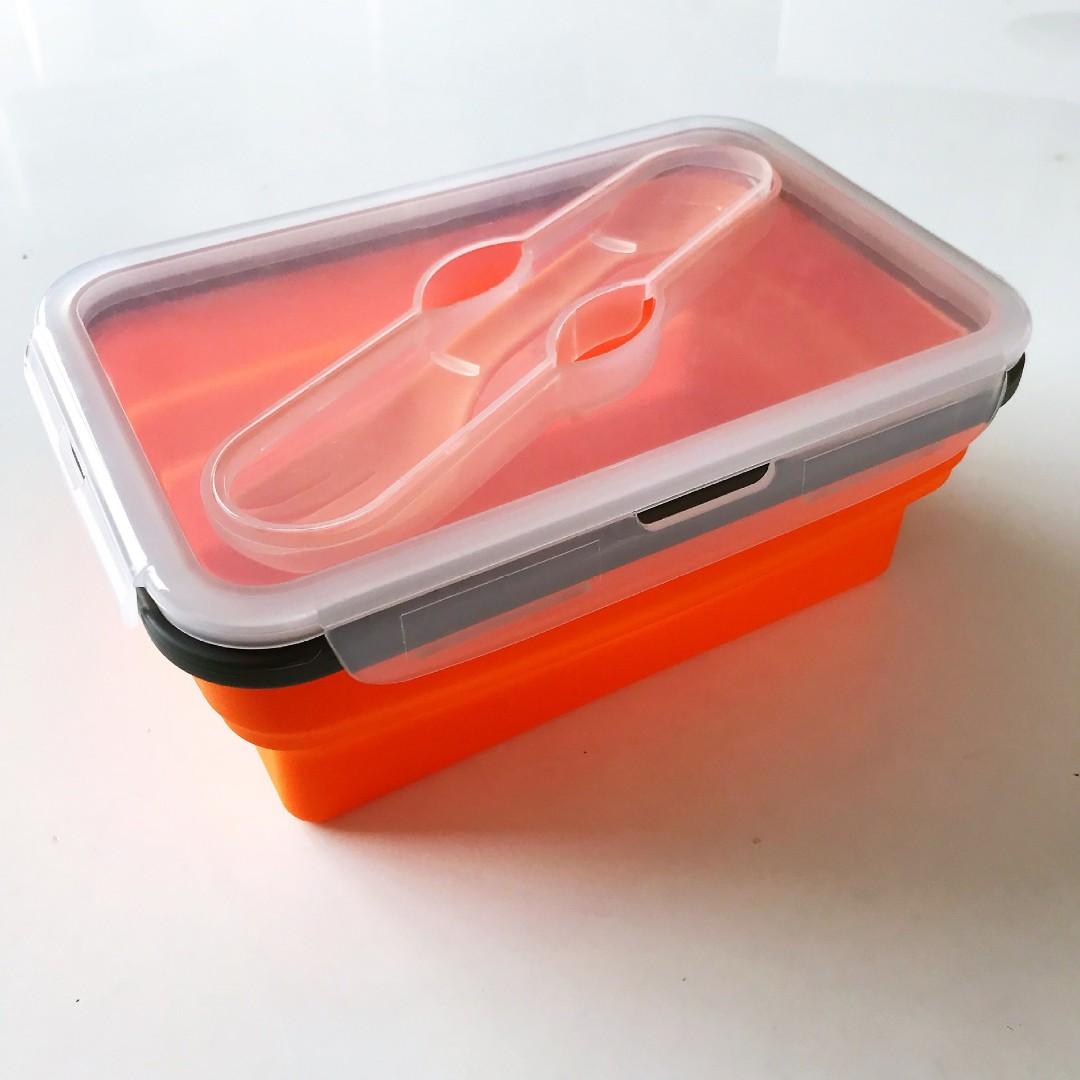 1000ml Collapsible Silicone Lunch Box with Spork (Rectangle) Eco Friendly (Category: Storage Boxes & Baskets) located in Cavite. Submitted by herorganicbeauty (Listing ID 258563788, Image 2). Description: Eco Friendly: a wonder reusable lunch box environmentally friendly that helps you avoid lots of unnecessary plastic waste from using disposable plastic, paper or styro boxes. ✔Save money with this food saver and forget about disposable container
