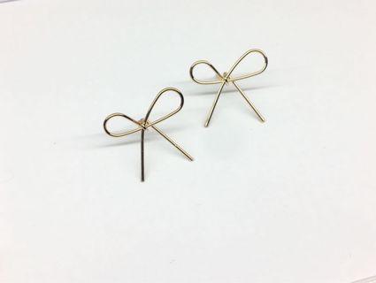 文青蝴蝶結耳環