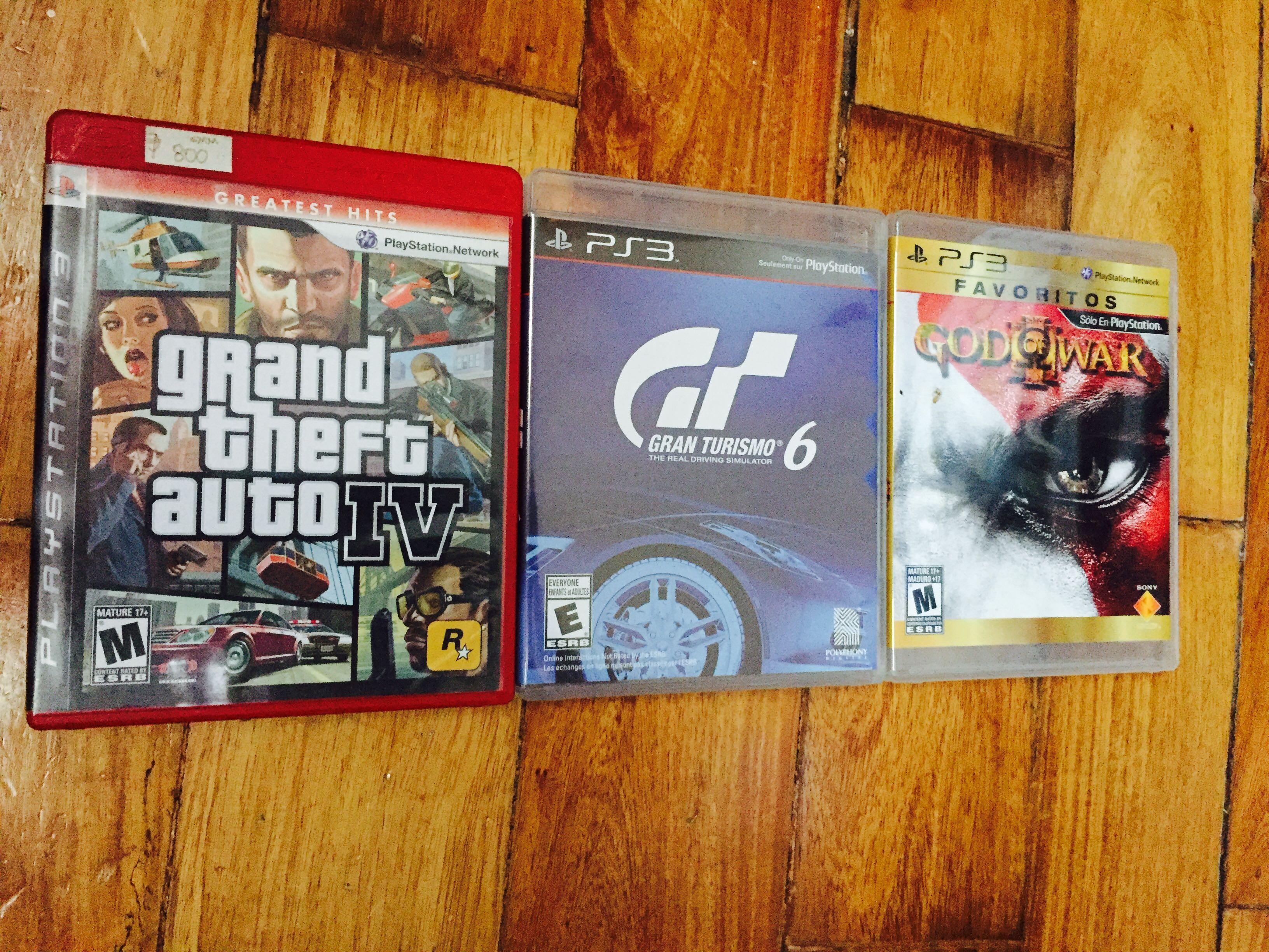 3 Ps3 Games Gta Iv Gran Turismo 6 God Of War Video Gaming Video Games Playstation On Carousell