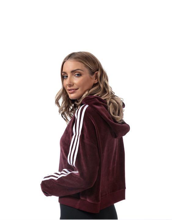 Adidas velvet hoodie Women s Fashion Coats Jackets and