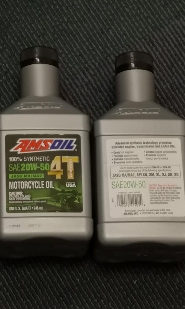 Amsoil 20w 50 Last 4 Bottle Motorcycles Motorcycle Accessories On Carousell