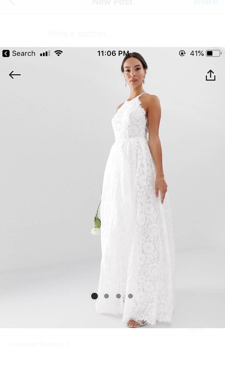 Asos edition halter backless maxi wedding dress deals