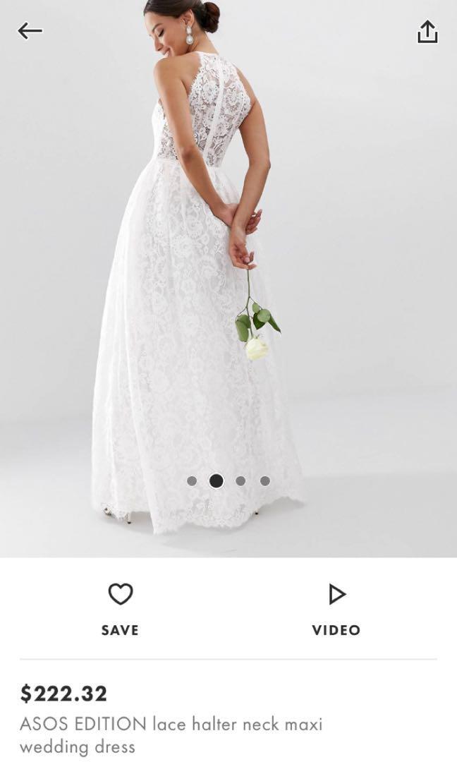 Asos edition halter neck maxi dress wedding gown