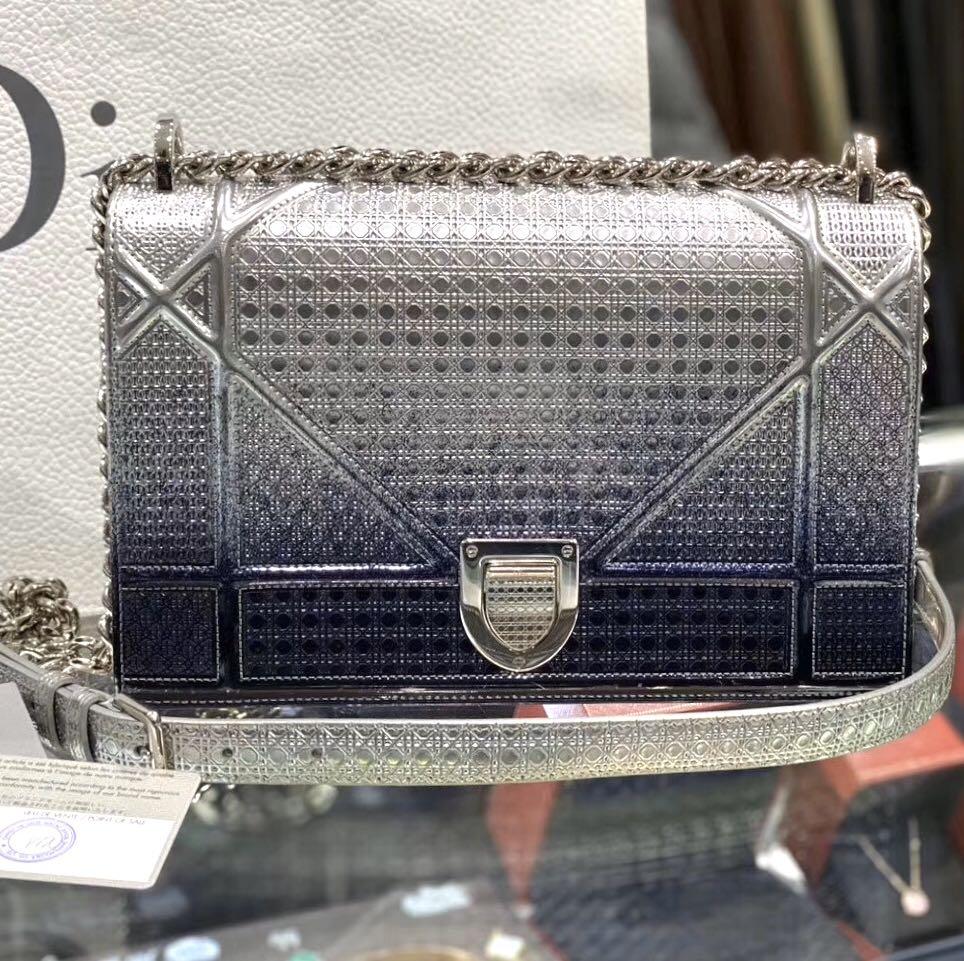 Christian dior store metallic bag
