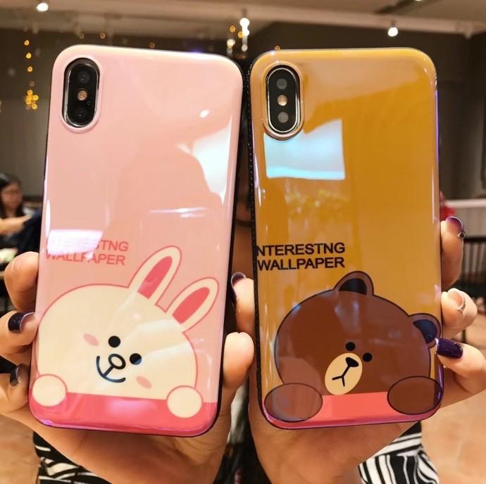 Cony Rabbit Iphone 7plus Case Brown Bear Iphone 8plus Case
