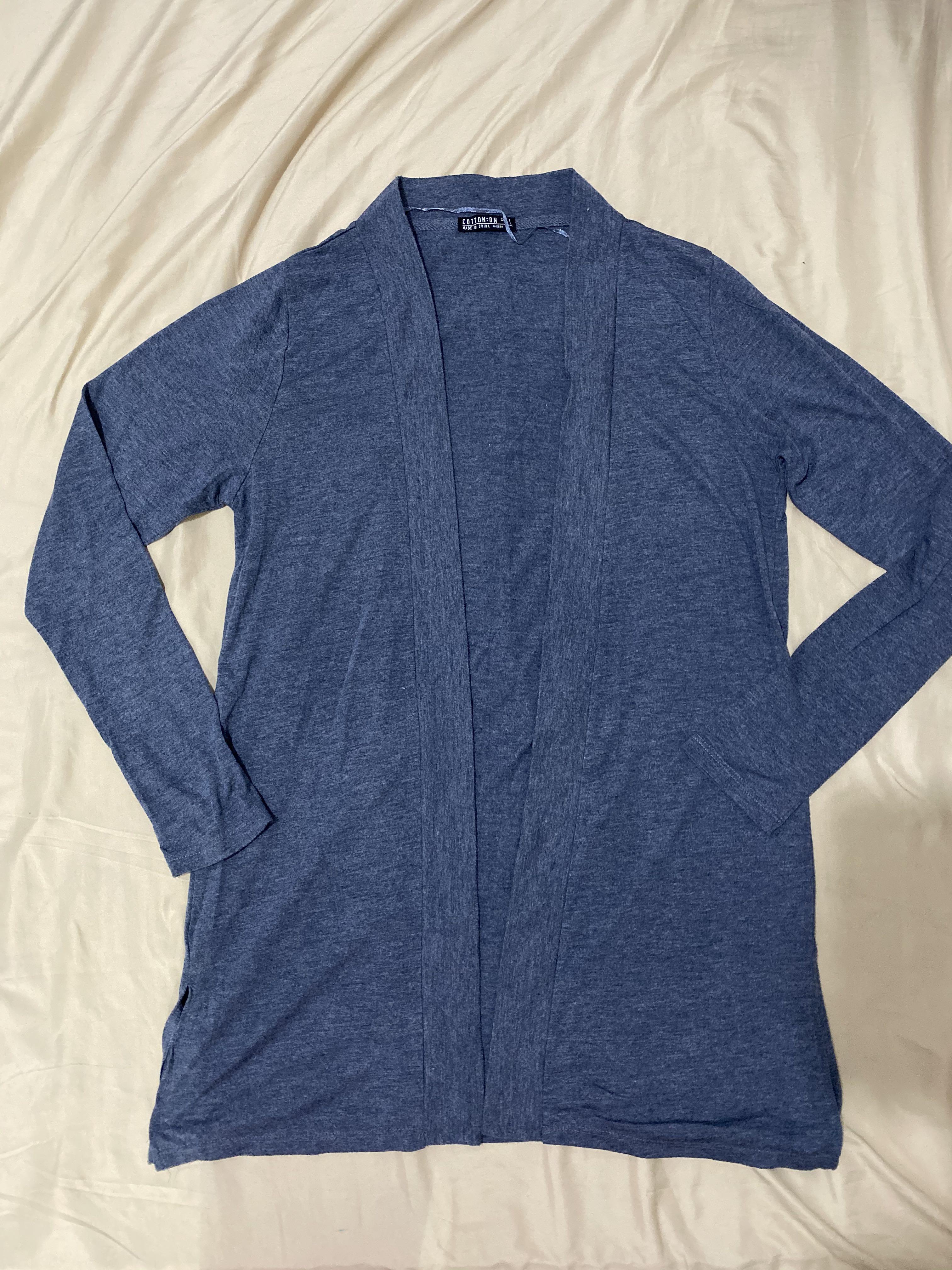 denim blue cardigan