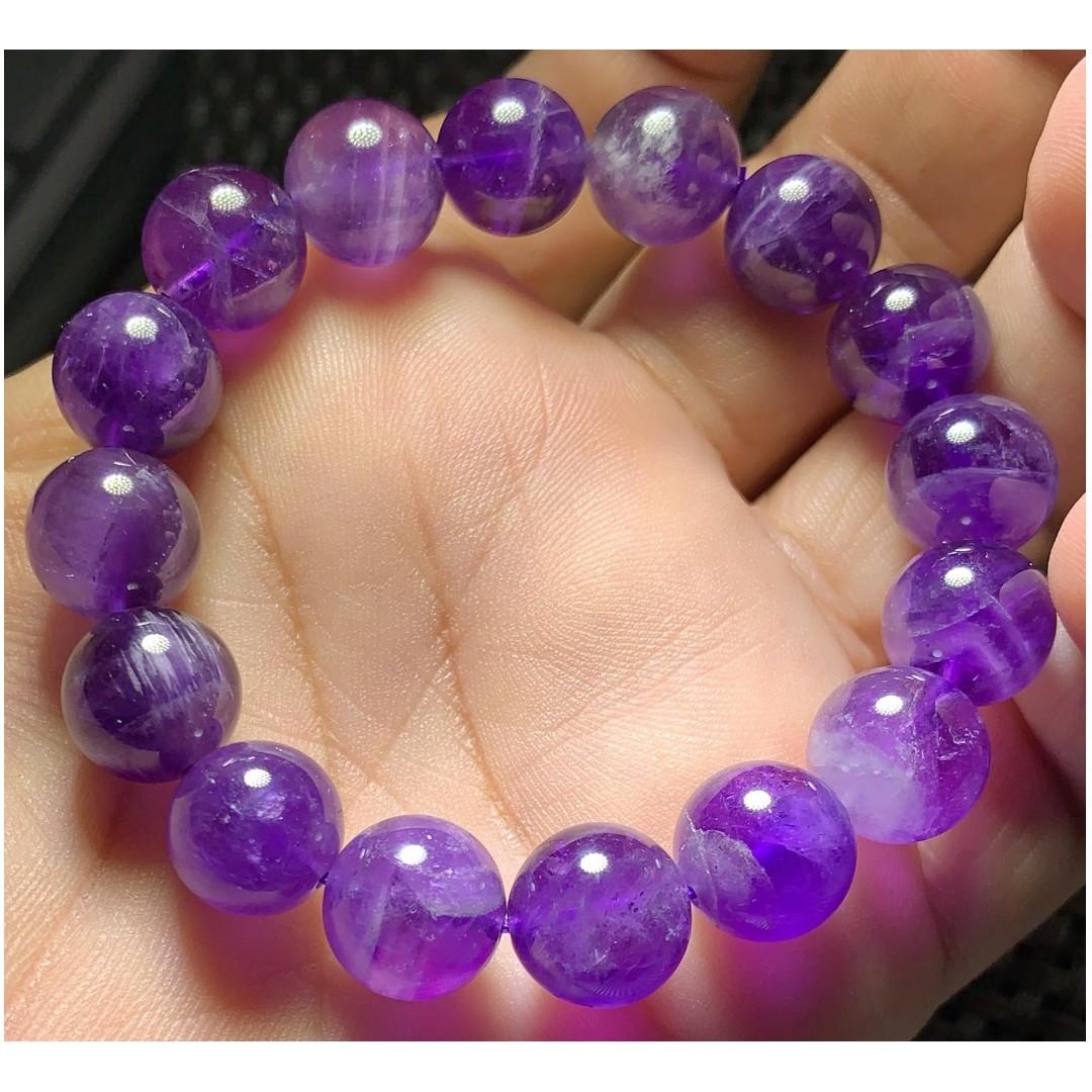 Great Sale Wisdom Courage Wealth Chevron Dreamy Amethyst 12mm Bracelet 梦幻紫水晶 智能勇气与财富 手串free Delivery Women S Fashion Jewelry Organisers Precious Stones On Carousell