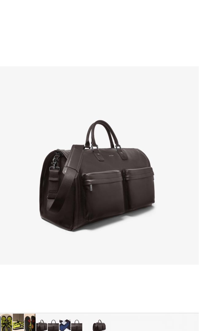 Hook & Albert Brown Leather Garment Weekender Bag, Men's Fashion, Bags