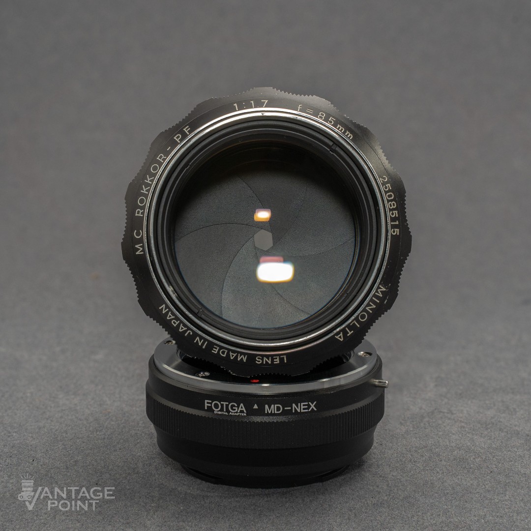 Minolta MC RokkorPF 85mm f1.7 • vintage prime lens • adapt to Sony or