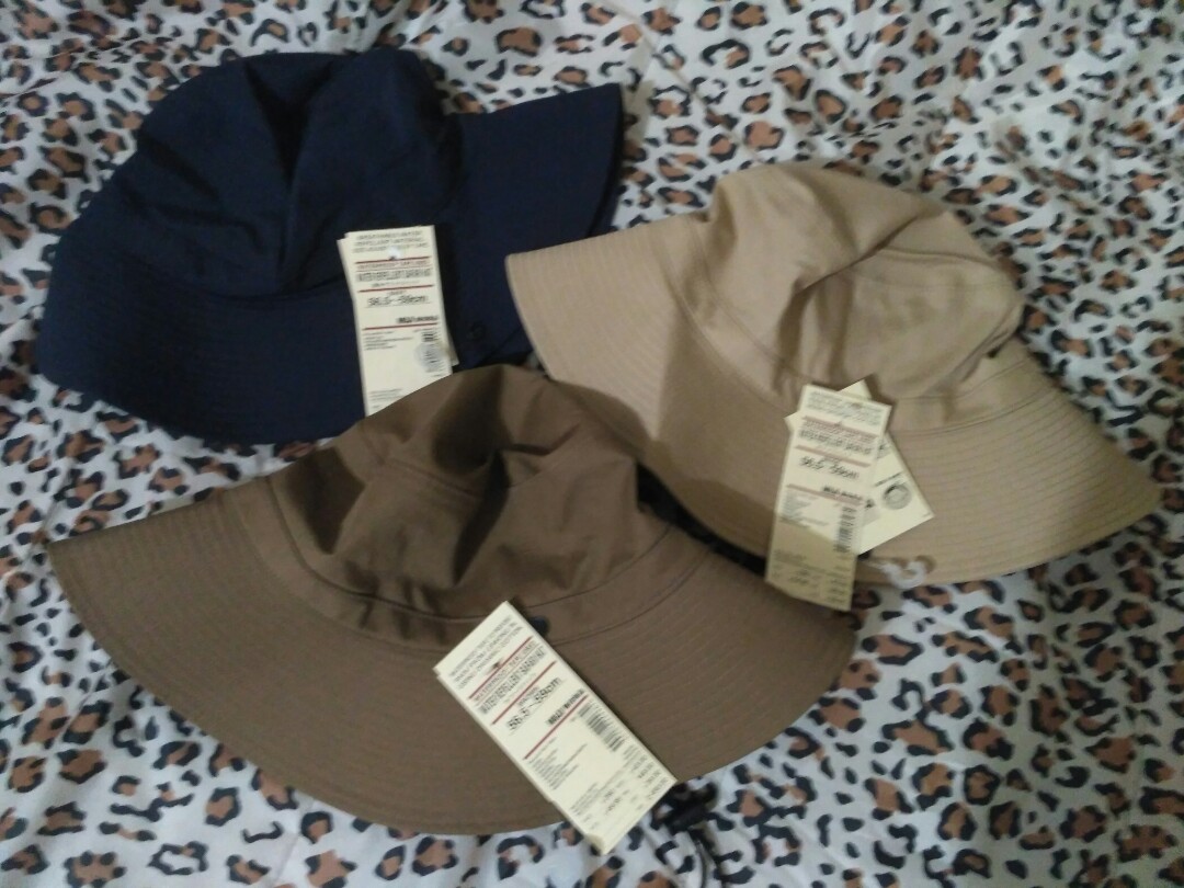 Muji water repellent safari hat navy brown or beige sold