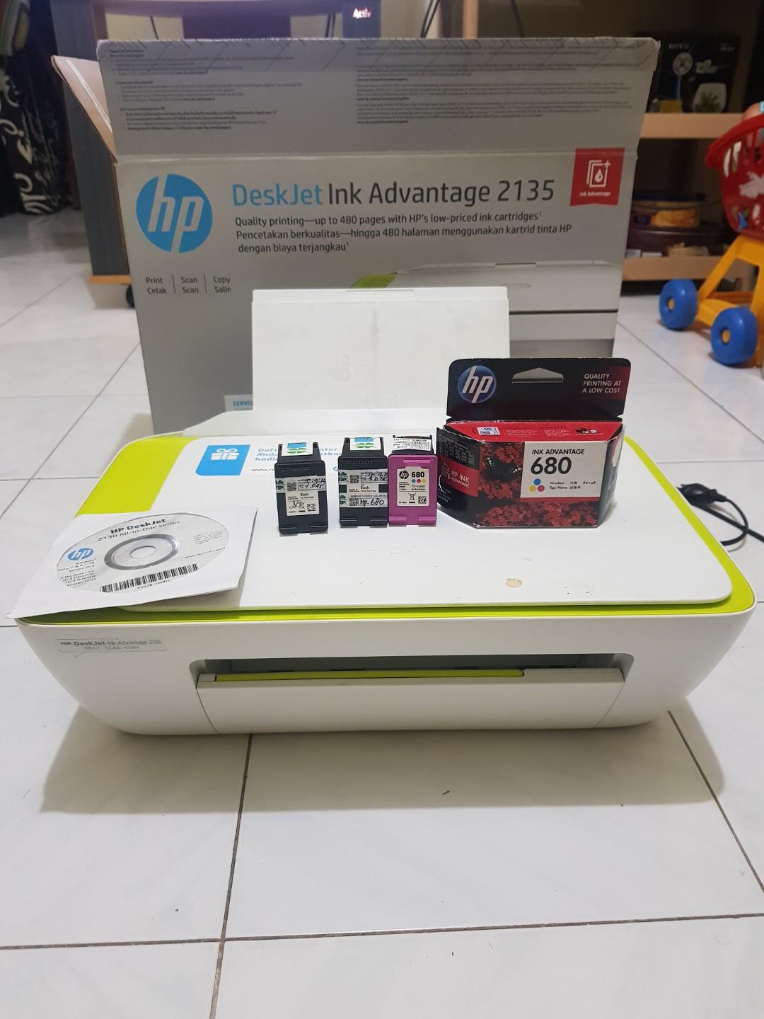 Printer HP Deskjet Ink Advantage 2135 second, Elektronik, Bagian Komputer \u0026  Aksesoris di Carousell