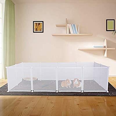 RACKAPHILE Pet Playpen for Small Dogs Portable Plastic Pet Playpen Animal Fence Cage Kennel Crate for Small Animals Cat Puppy Rabbit Ferret Guinea Pig Outdoor Indoor Bunny with 12 Panels Pet