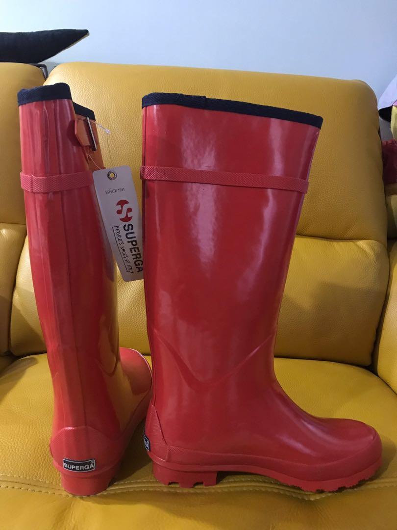 Red cheap rain shoes