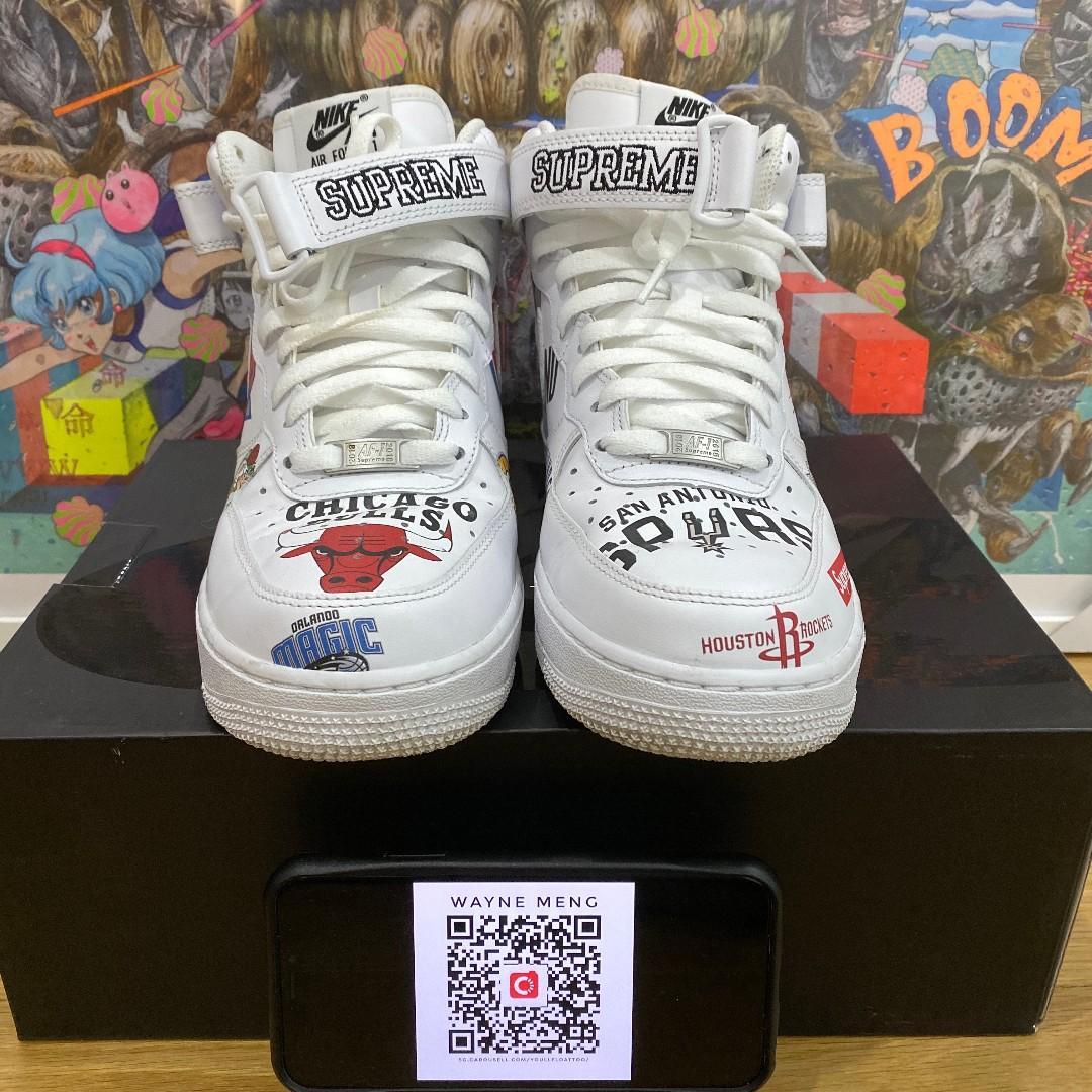 Nike air force 1 mid supreme nba on sale black