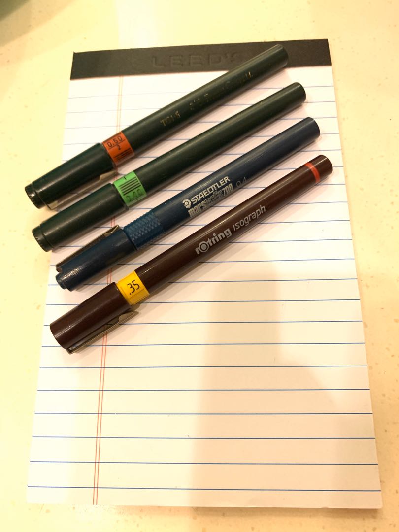 Technical Pen Rotring Isograph, Staedtler Marsmatic & Faber Castell, Buku & Alat Tulis, Alat