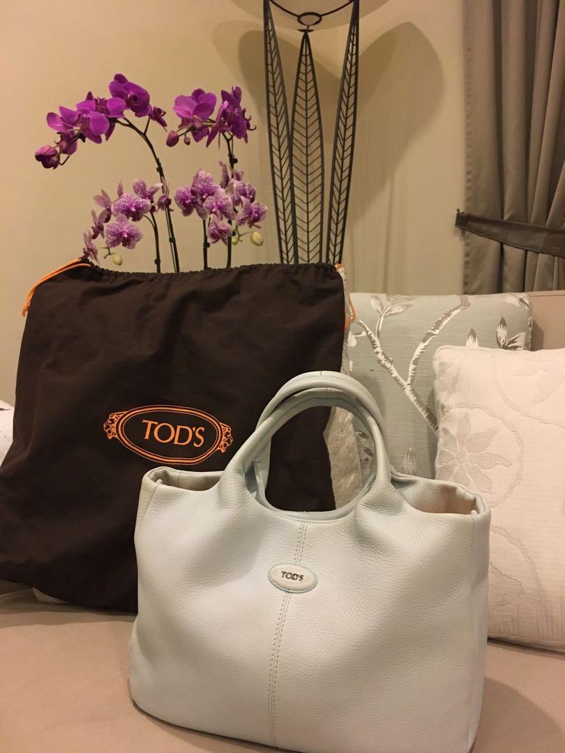 TOD'S ALH shopping piccolo light blue, Women's Fashion, Bags