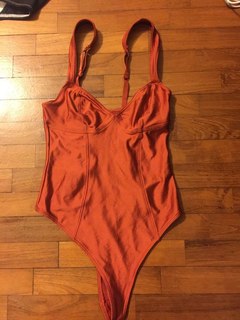 Urban outfitters orange bodysuit clearance