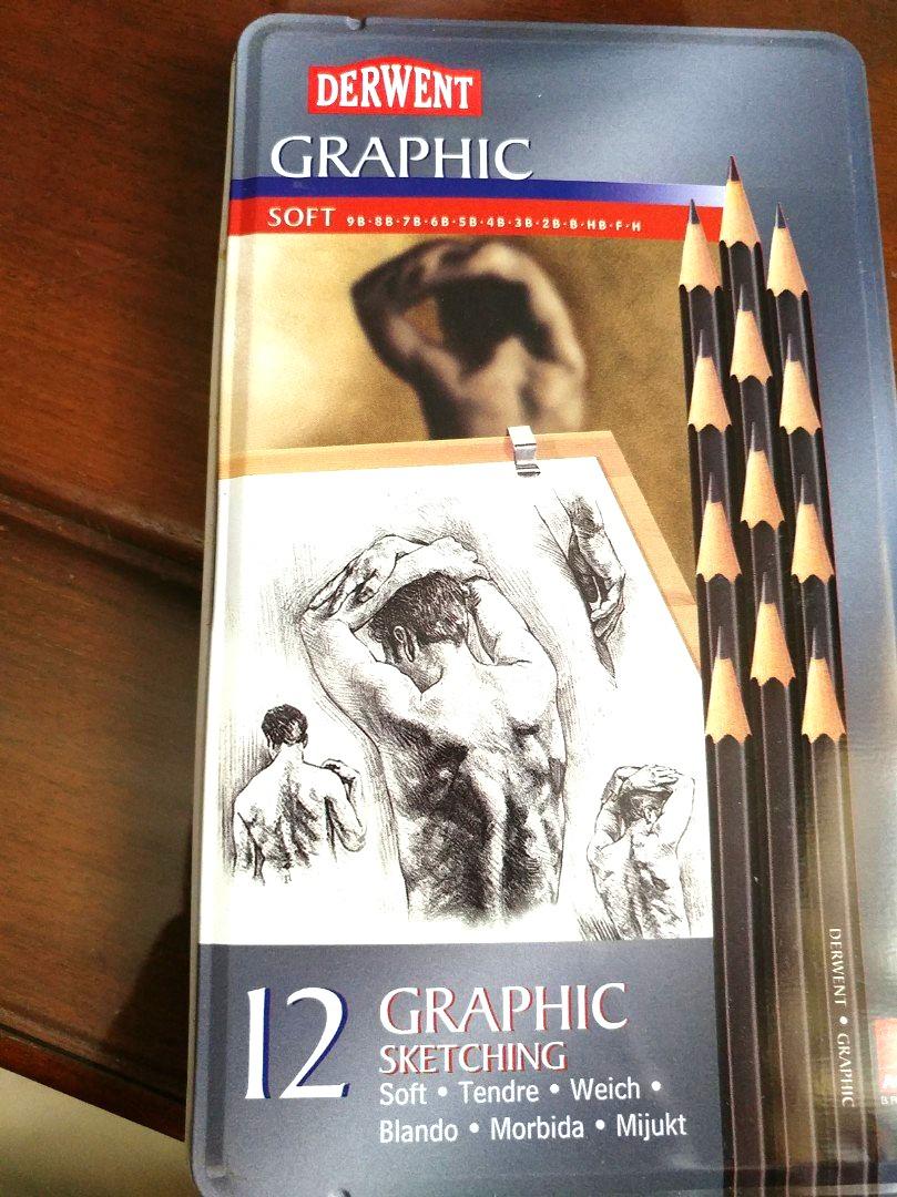 Made In Uk 100 New掃描筆套裝12枝 Derwent Sketching Set 9b 8b 7b