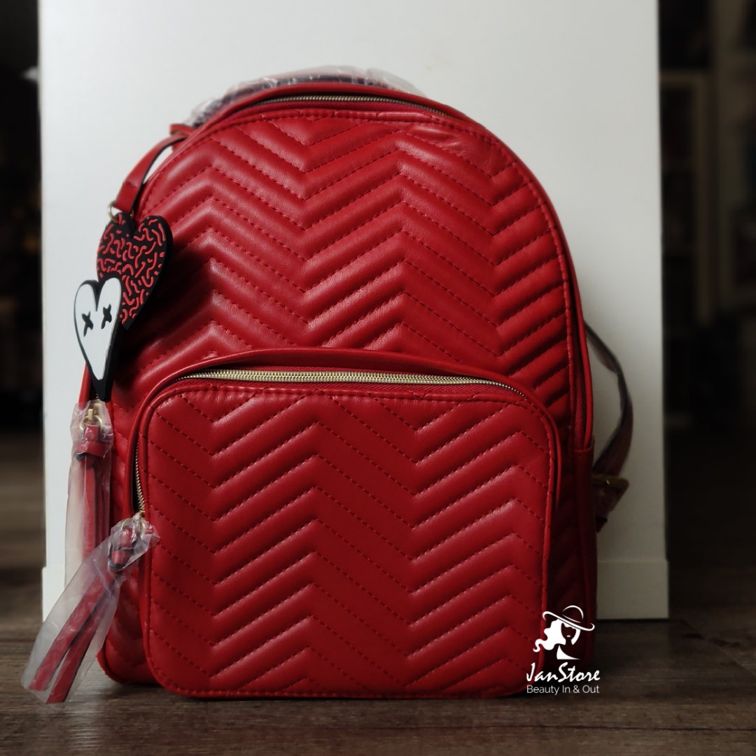 Authentic Estee Lauder Red Backpack w Charm Women s Fashion