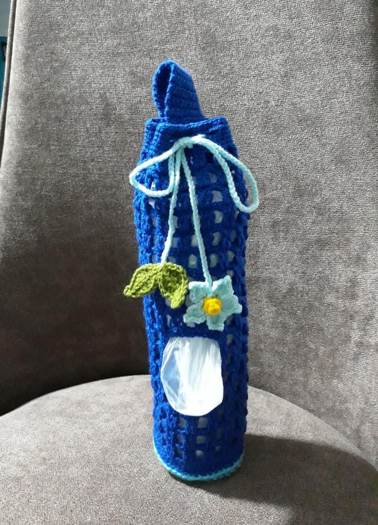 crochet carrier bag holder