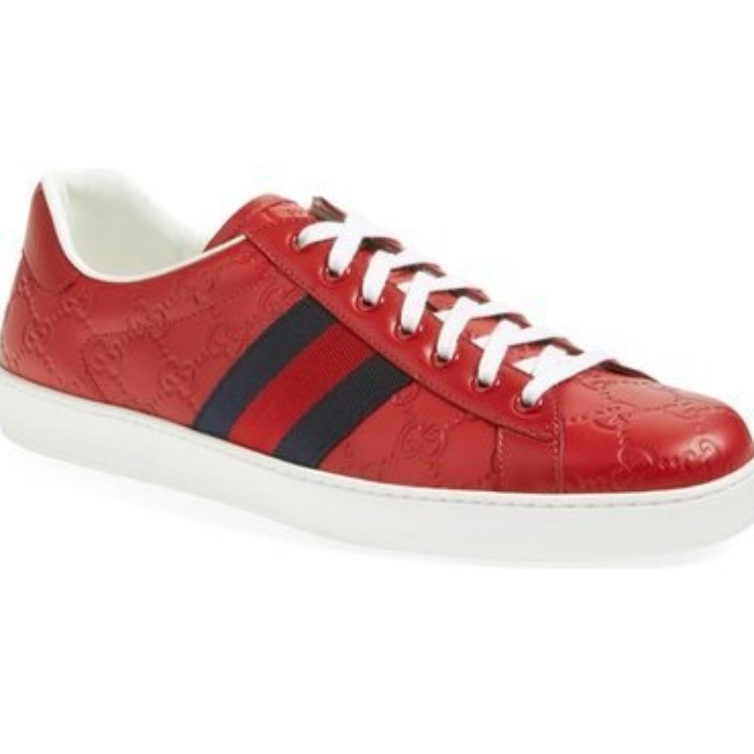 ace gucci signature sneaker red