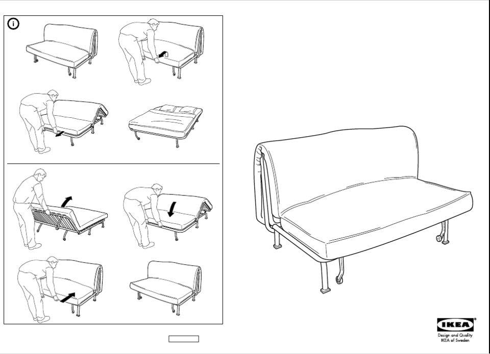 Ikea sofa bed, 傢俬＆家居, 傢俬, 梳化 Carousell