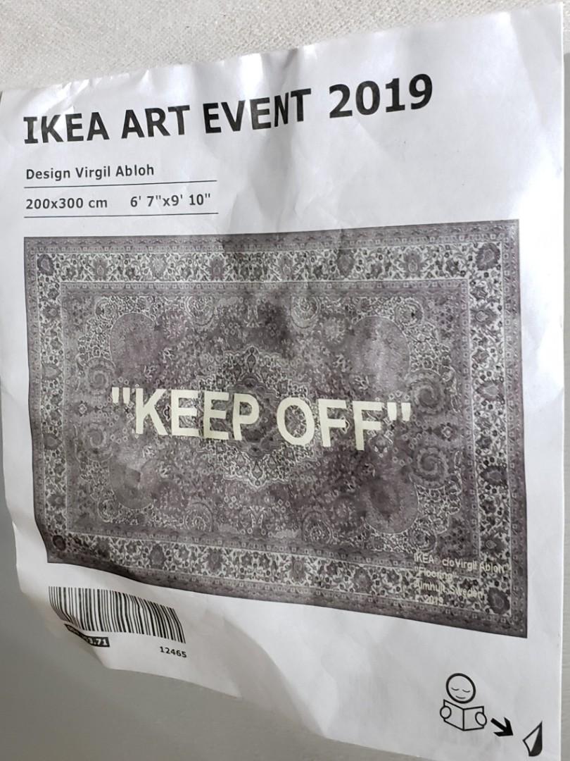 IKEA OFF-WHITE Keep Off Rug Grey White VIRGIL ABLOH Wall Art New | 200 x  300 cm
