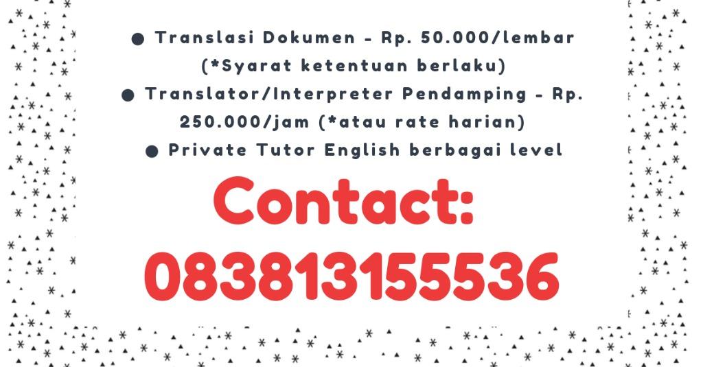 Jasa Translator Penerjemah Translasi Bersertifikat Profesional Bahasa Inggris Indonesia Jasa Jasa Servis Rumah Lainnya Di Carousell