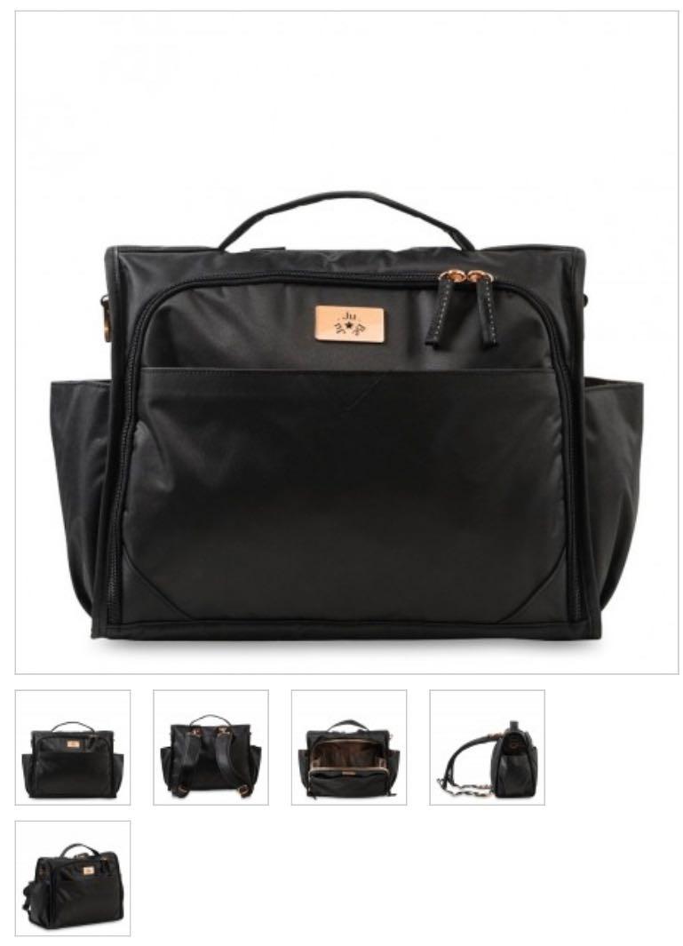 Black and rose gold diaper sales bag