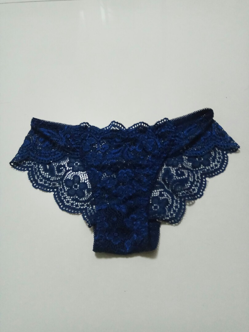 Lacy Dark Blue Panties L size, Women's Fashion, New Undergarments