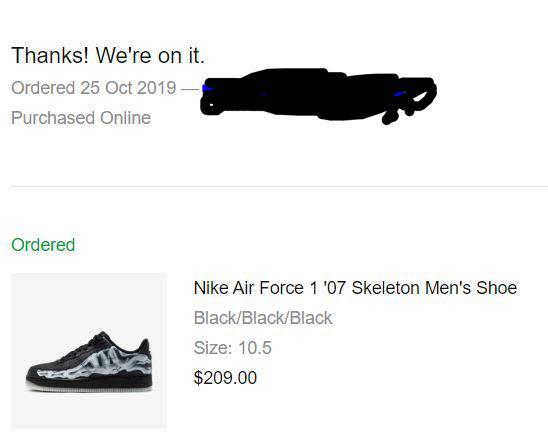 nike air force 1 size 5 black