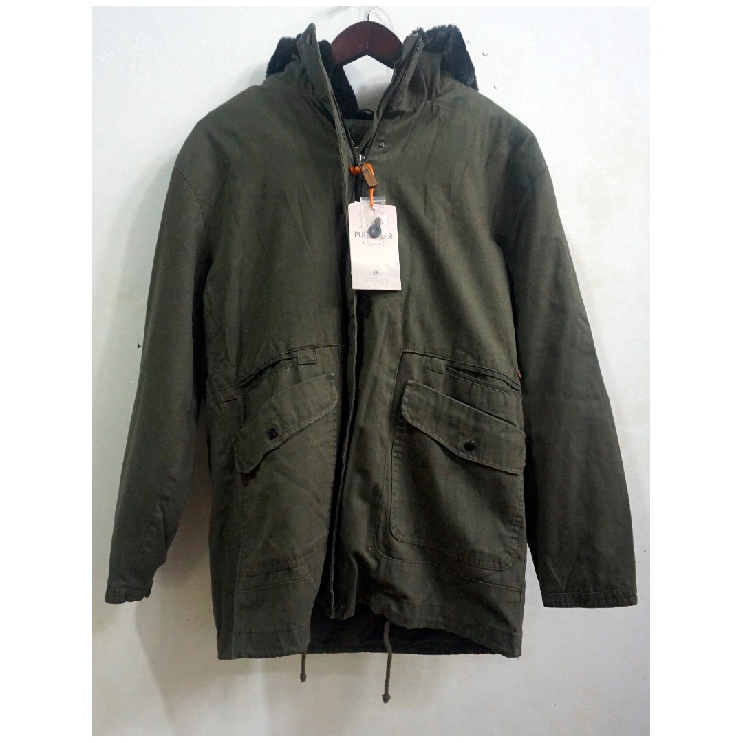 army green jacket with fur hood