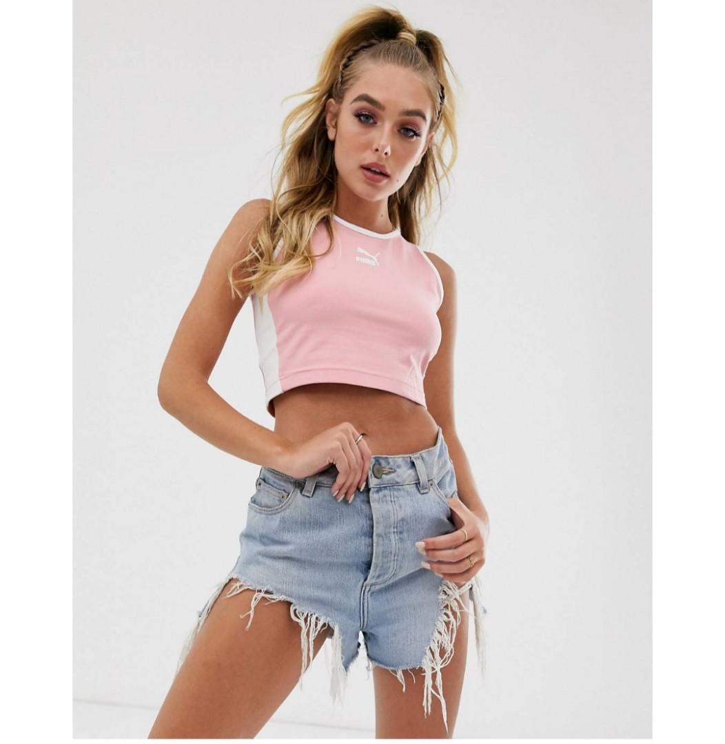 Puma pink new arrivals crop top