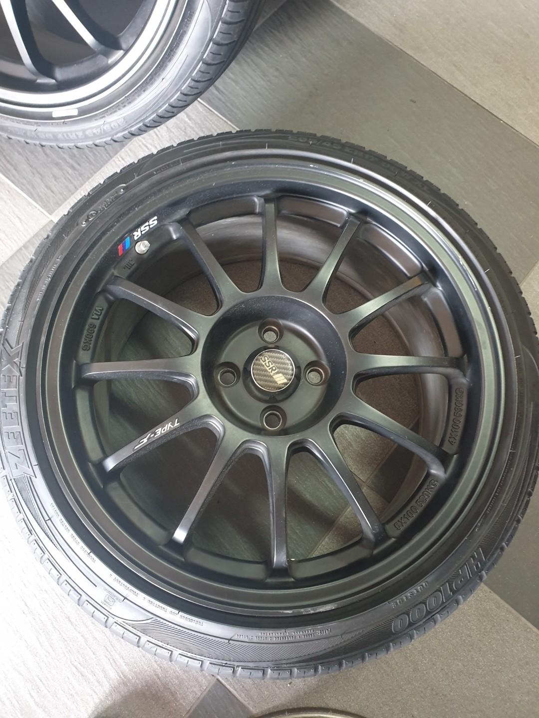 Ssr Type F Rim 17 Inch 8jj Et38 Pcd 100 Tyre 205 45 17 Auto Accessories On Carousell
