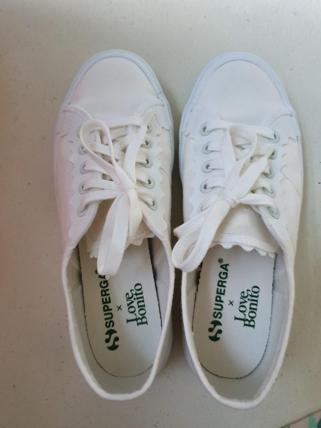 Used Once Love Bonito x Superga Scallop Sneaker Women s Fashion Footwear Sneakers on Carousell