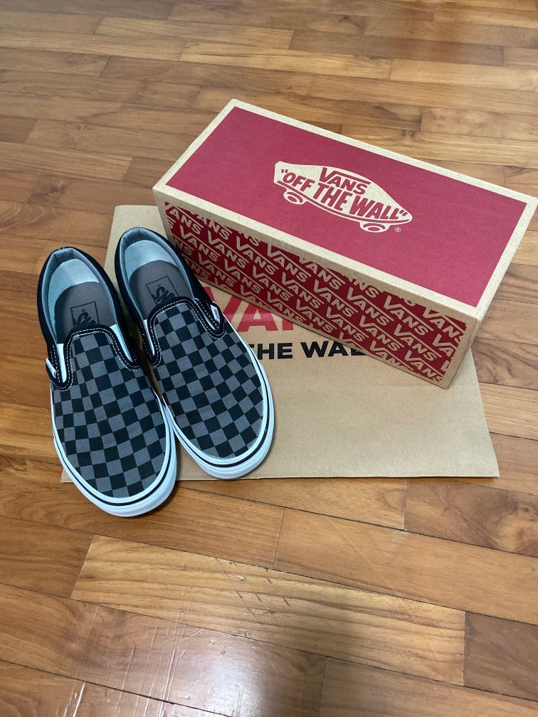 Checkered black and grey vans store