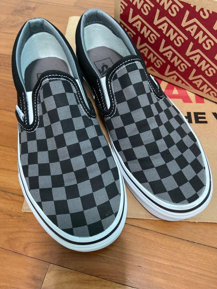 Checkerboard vans clearance black and grey
