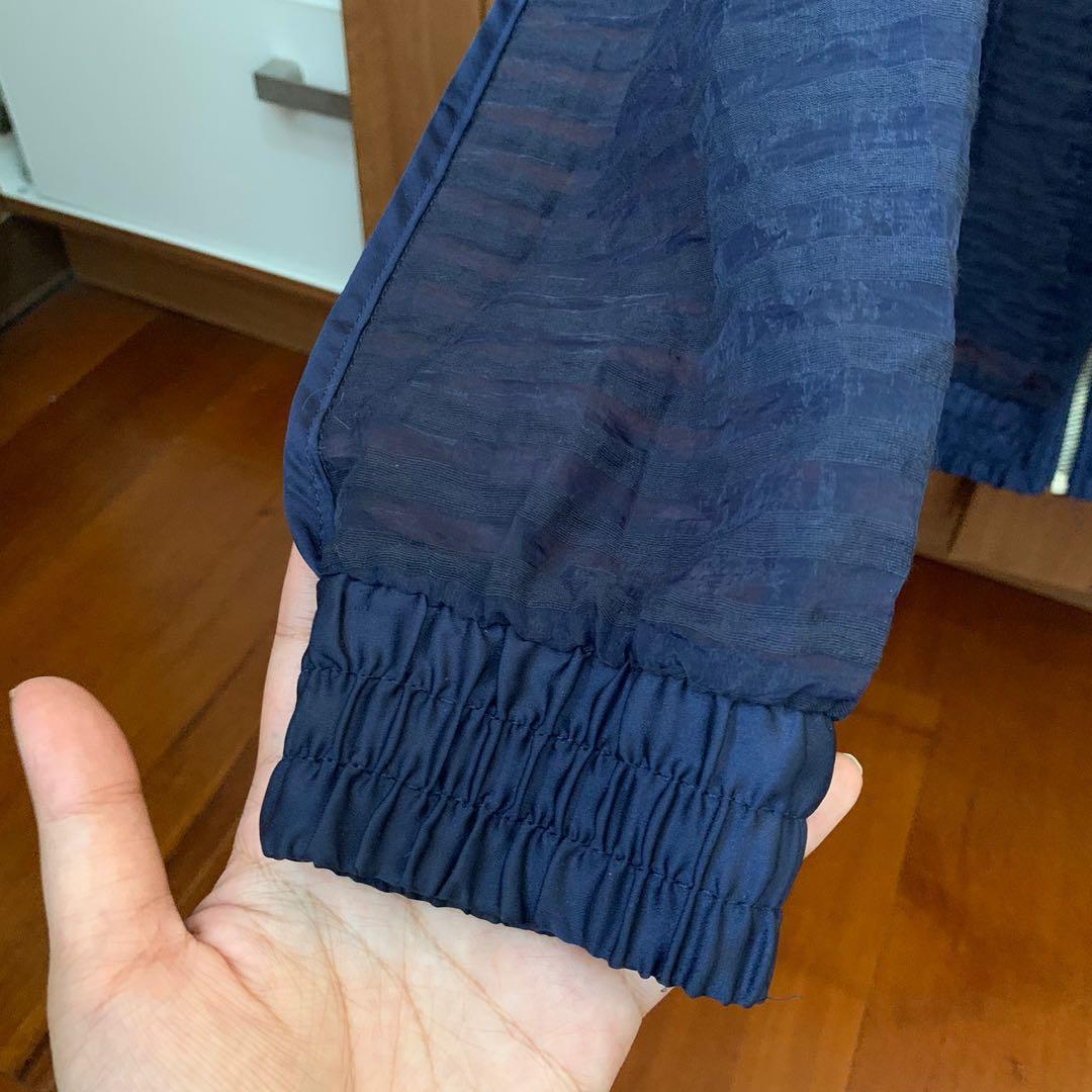 Zara Sheer Navy Blue Jacket, Women's Fashion, Coats, Jackets and