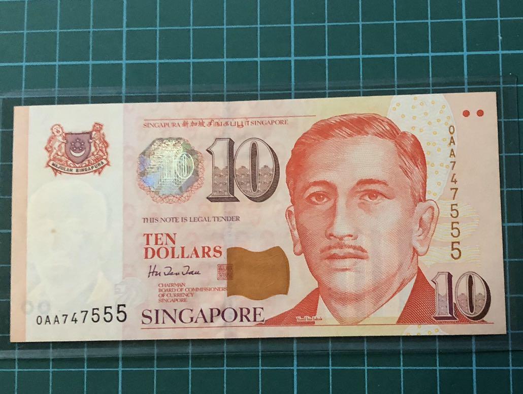 AA8808x A pc Details about   SINGAPORE $10 Portrait Paper Banknote HTT First Prefix 0AA Nice No 