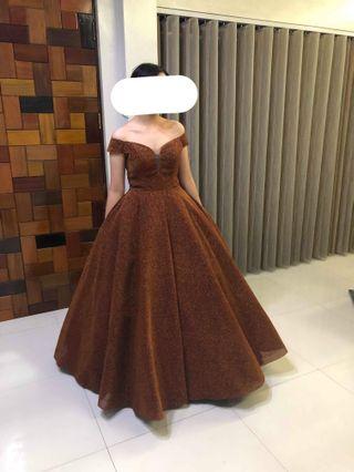 [FOR SALE OR FOR RENT] RED-ORANGE GLITTER GOWN