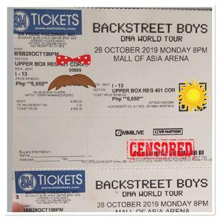 Backstreet Boys Concert Ticket (MOA) October 28, 2019