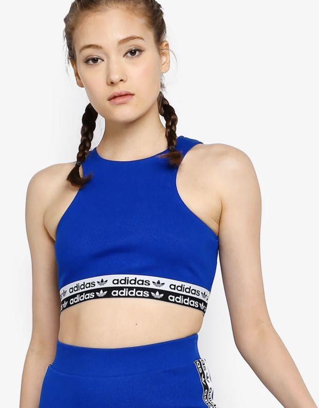 adidas blue crop top