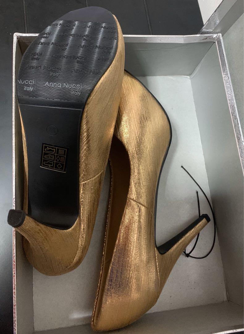 antique gold shoes heels