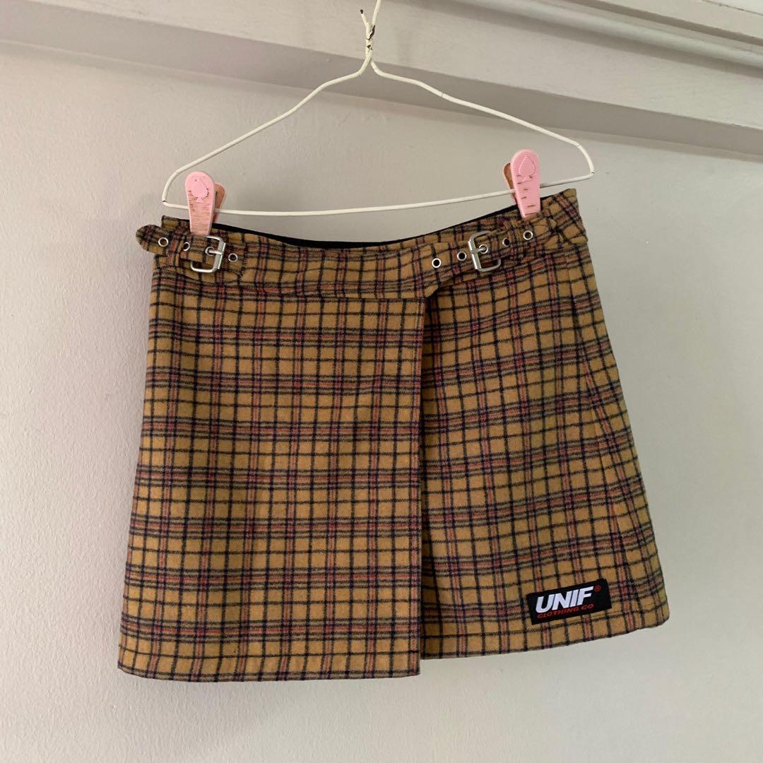 authentic unif yellow plaid frances skirt Women s Fashion