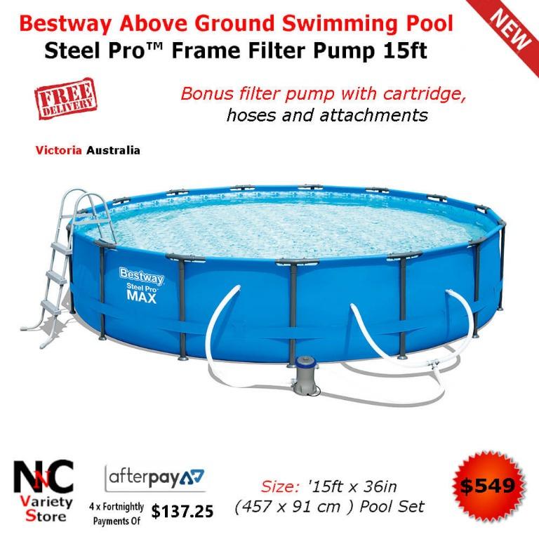Bestway Above Ground Swimming Pool Steel Pro Frame Filter Pump