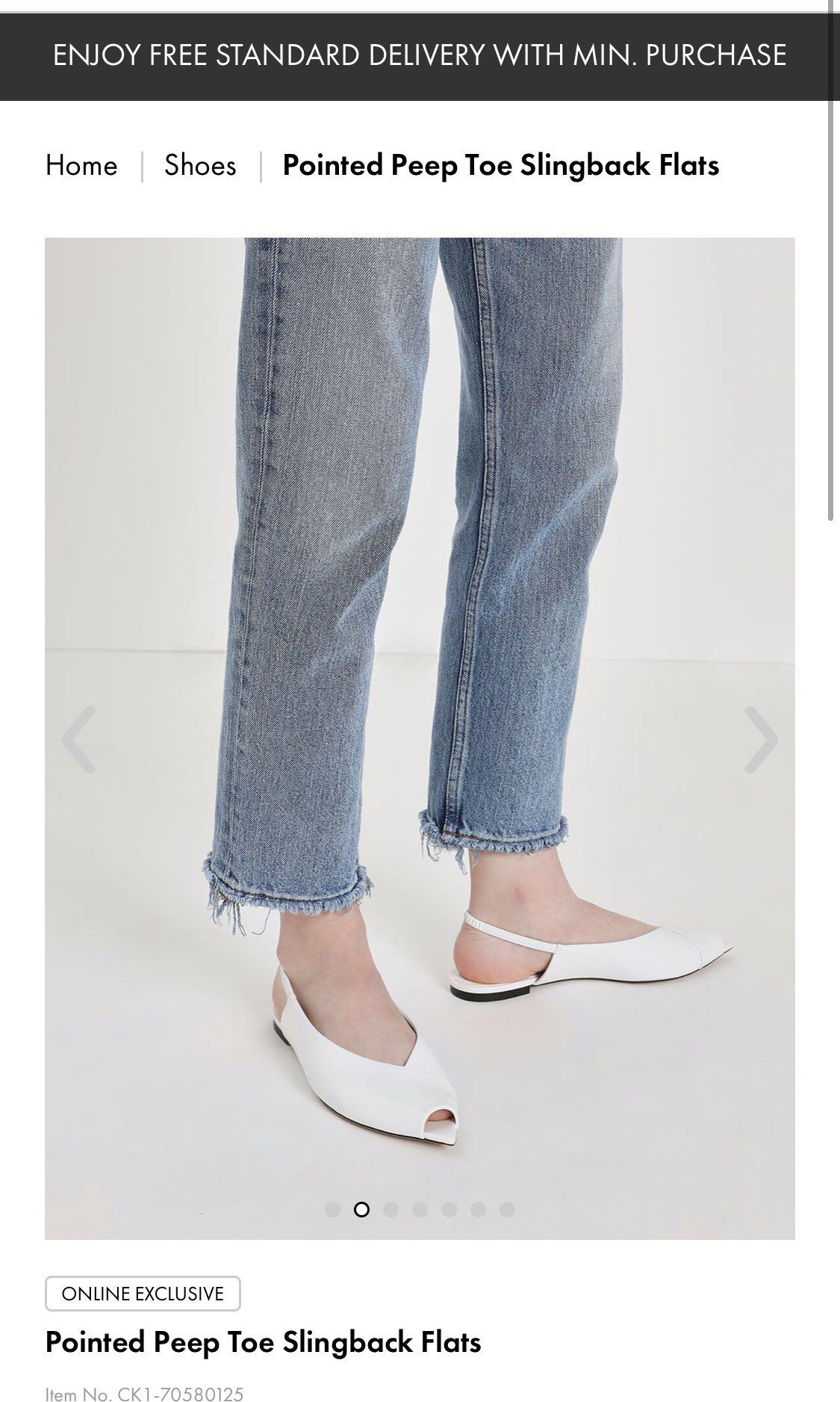 white pointed slingback flats