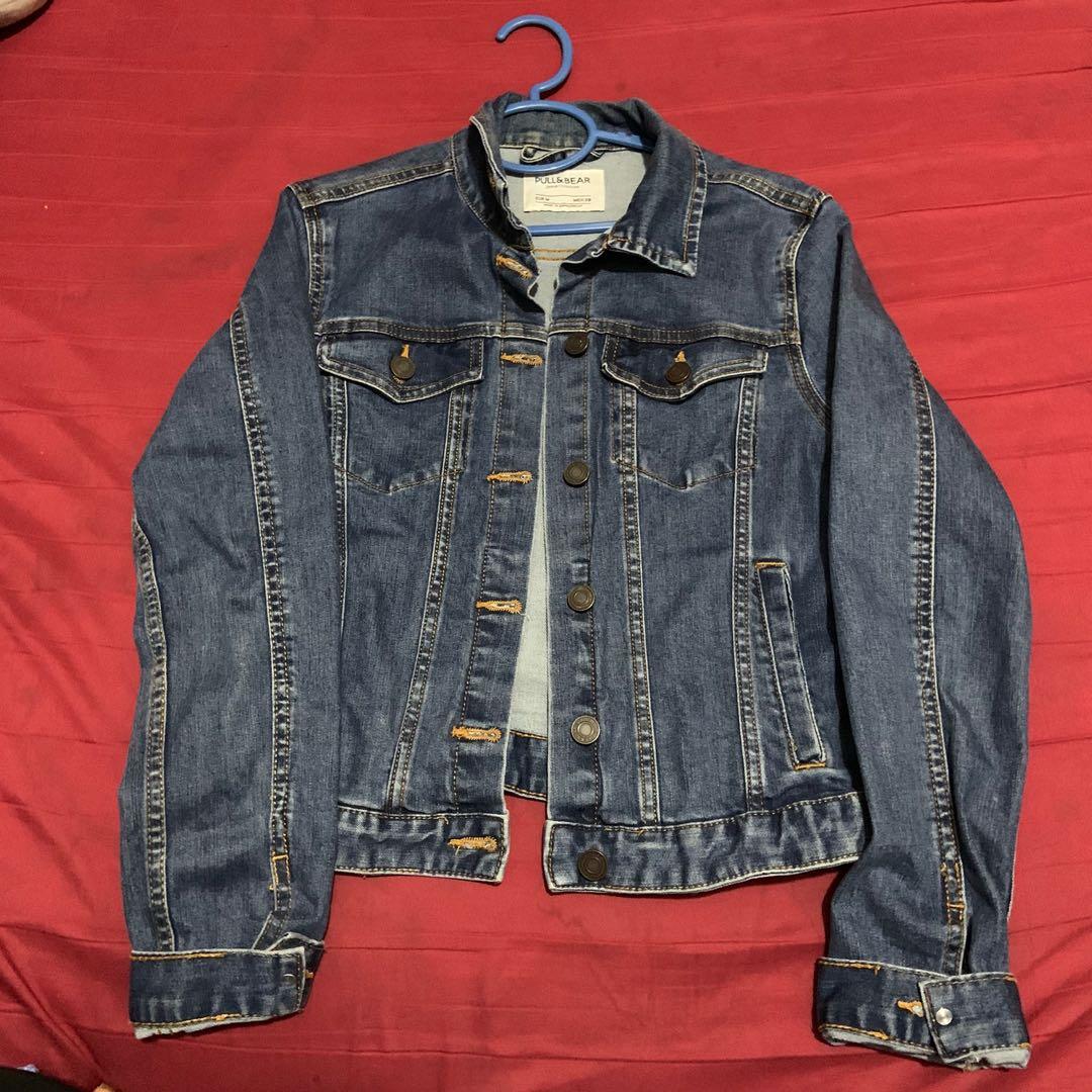 pull and bear red denim jacket