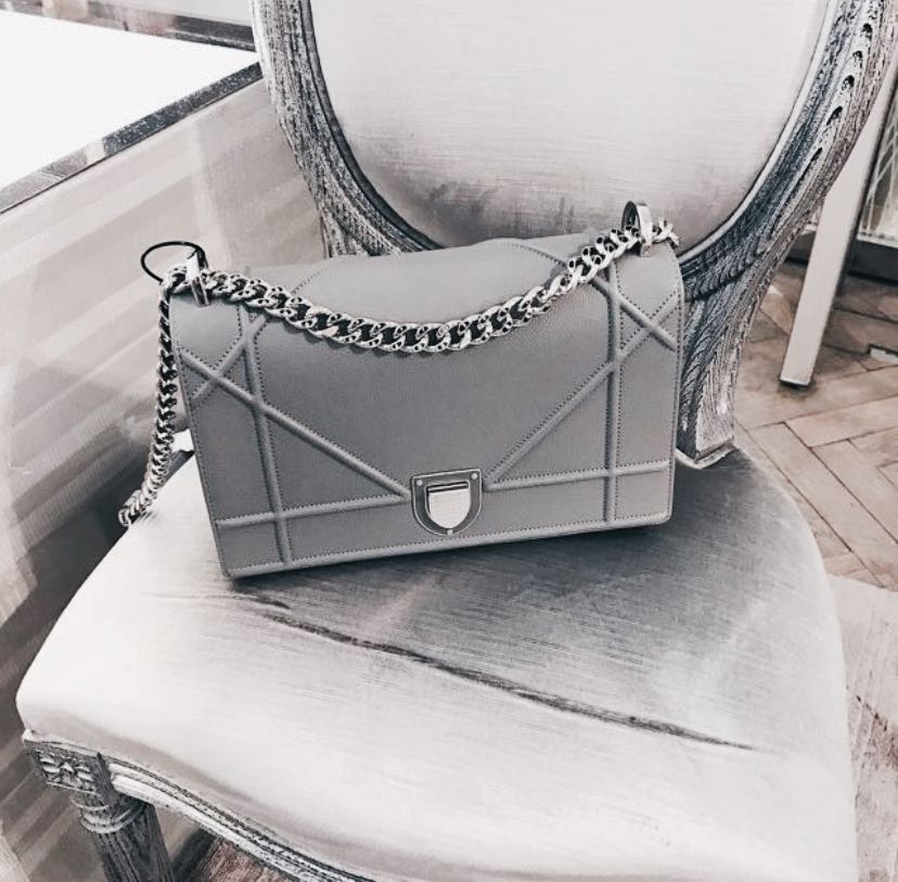 Dior diorama medium in grey, Luxury, Bags & Wallets on Carousell