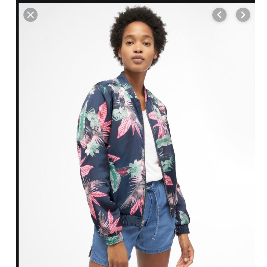 GAP Reversible Floral Print Bomber Jacket Floral Pink