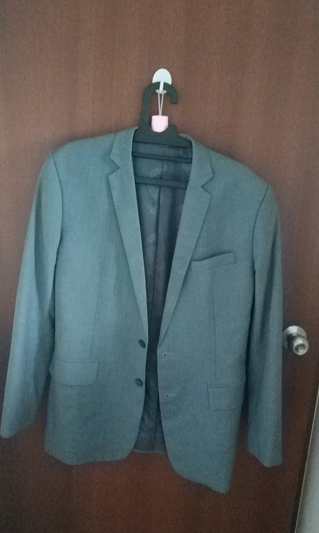 Grey Blazer Western And Mandarin Collared Men S Fashion Clothes Outerwear On Carousell
